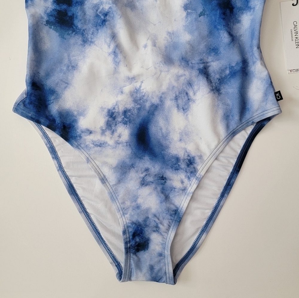 Calvin Klein One Piece Tie Dye Swimsuit NEW L - Picture 2 of 9